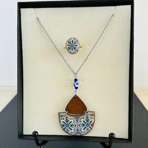 Anabela Lacerda Necklace and Ring Set - Portuguese